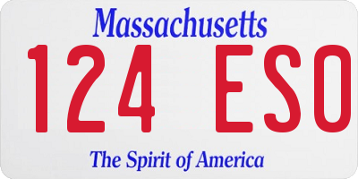 MA license plate 124ES0