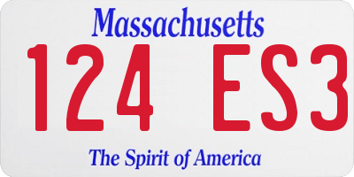 MA license plate 124ES3