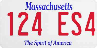 MA license plate 124ES4