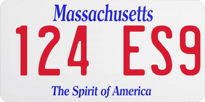 MA license plate 124ES9