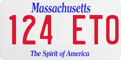 MA license plate 124ET0