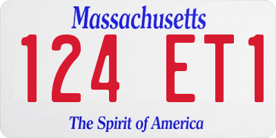 MA license plate 124ET1