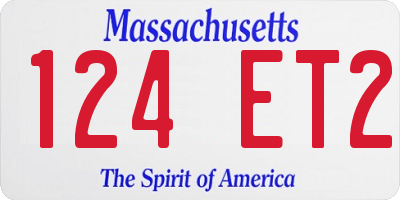 MA license plate 124ET2