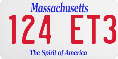 MA license plate 124ET3