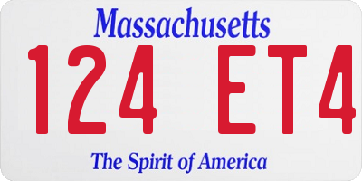MA license plate 124ET4