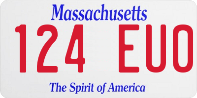 MA license plate 124EU0