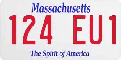 MA license plate 124EU1