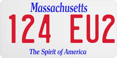 MA license plate 124EU2