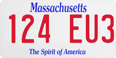 MA license plate 124EU3
