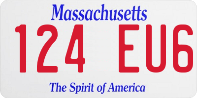 MA license plate 124EU6