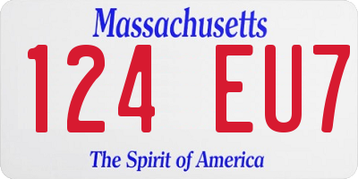 MA license plate 124EU7