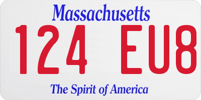 MA license plate 124EU8