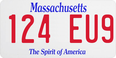 MA license plate 124EU9