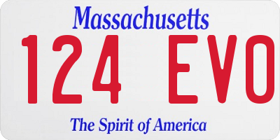 MA license plate 124EV0