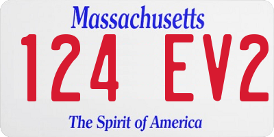 MA license plate 124EV2