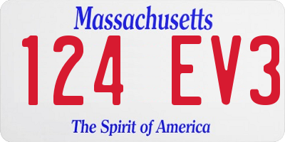 MA license plate 124EV3