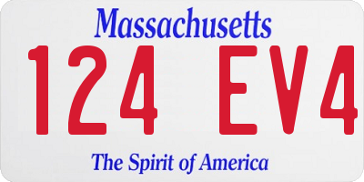 MA license plate 124EV4