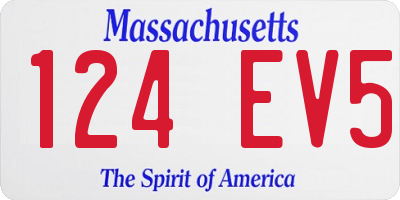 MA license plate 124EV5