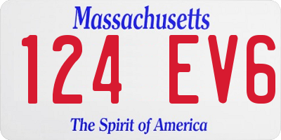 MA license plate 124EV6