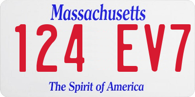 MA license plate 124EV7