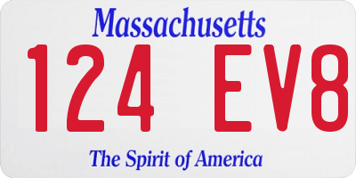 MA license plate 124EV8