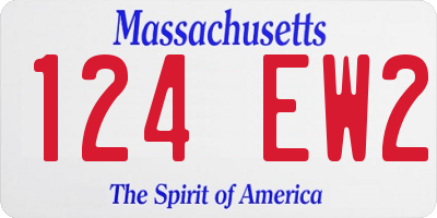 MA license plate 124EW2