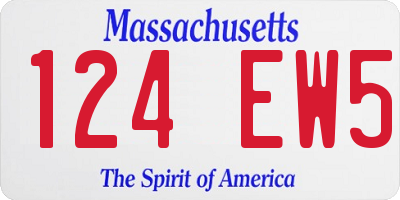 MA license plate 124EW5