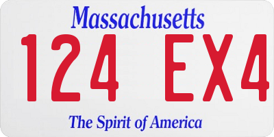MA license plate 124EX4