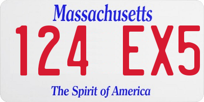 MA license plate 124EX5