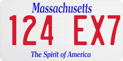 MA license plate 124EX7