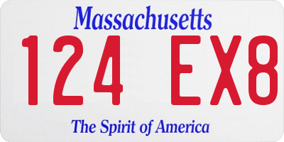 MA license plate 124EX8