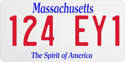 MA license plate 124EY1