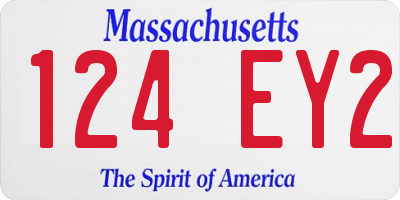MA license plate 124EY2