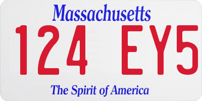 MA license plate 124EY5