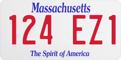 MA license plate 124EZ1