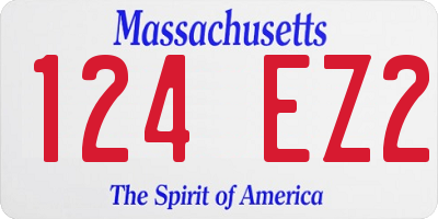MA license plate 124EZ2