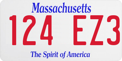 MA license plate 124EZ3