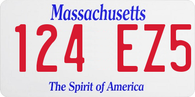 MA license plate 124EZ5