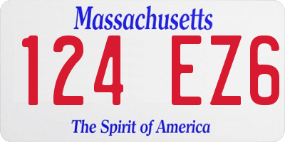MA license plate 124EZ6