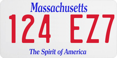 MA license plate 124EZ7
