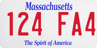 MA license plate 124FA4