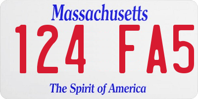MA license plate 124FA5