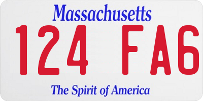 MA license plate 124FA6
