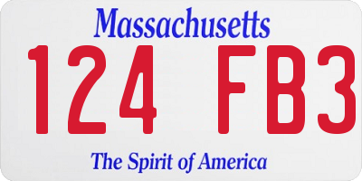 MA license plate 124FB3