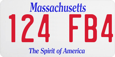 MA license plate 124FB4