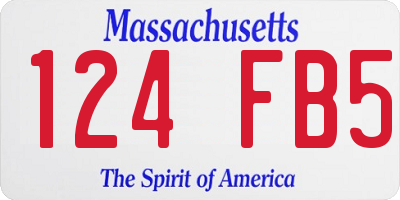 MA license plate 124FB5