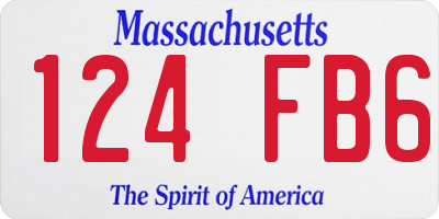 MA license plate 124FB6