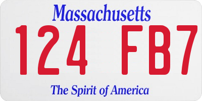 MA license plate 124FB7
