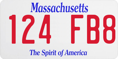 MA license plate 124FB8