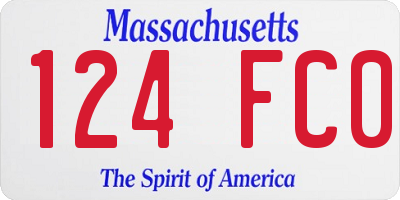 MA license plate 124FC0